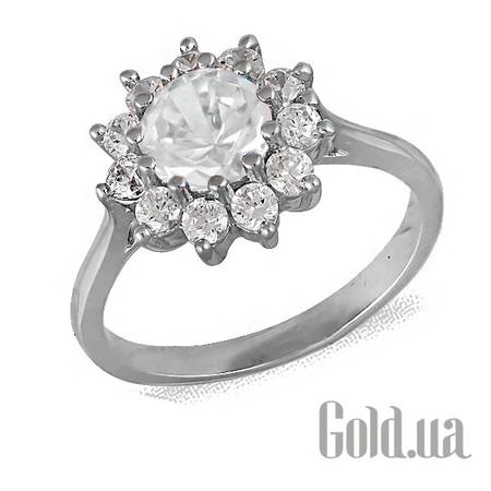 Кольцо Серебряное кольцо с куб. циркониями, 18.5