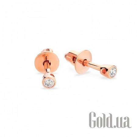 Серьги-гвоздики Золотые серьги с куб. циркониями