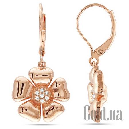 Серьги с подвесками Серебряные серьги с бриллиантами