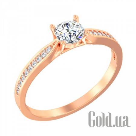 Кольцо Золотое кольцо с куб. циркониями, 18