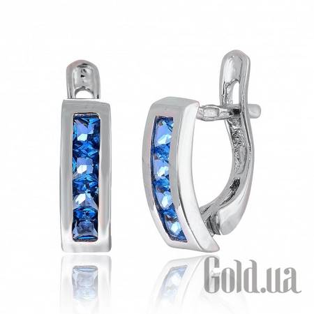 Серьги Серебряные серьги с  куб. циркониями
