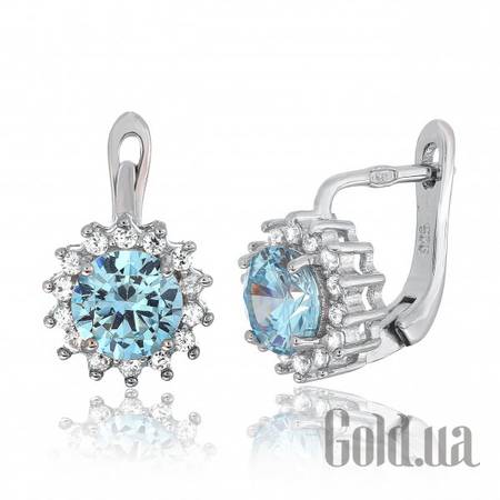 Серьги Серебряные серьги с  куб. циркониями