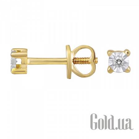 Серьги-гвоздики Эдем Золотые серьги с бриллиантами