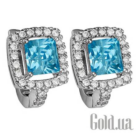 Серьги Серебряные серьги с куб. циркониями