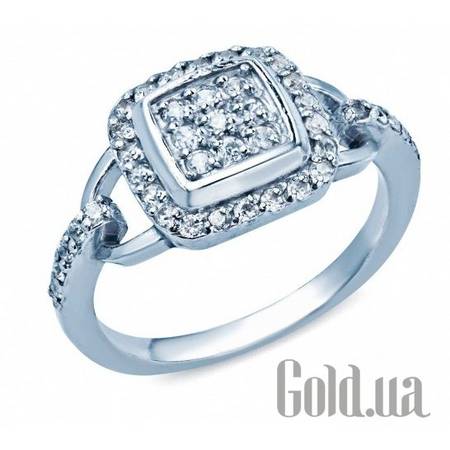 Кольцо Cеребряное кольцо с куб. циркониями, 17
