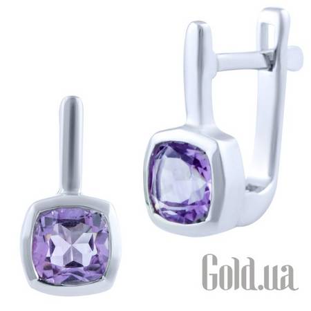 Серьги Серебряные серьги с аметистами