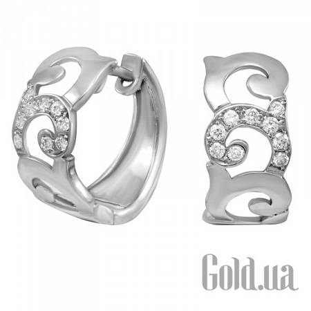 Серьги-кольца Золотые серьги с бриллиантами