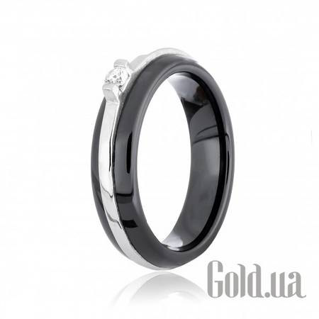 Кольцо Серебряное кольцо с керамикой и куб. цирконием, 16.5