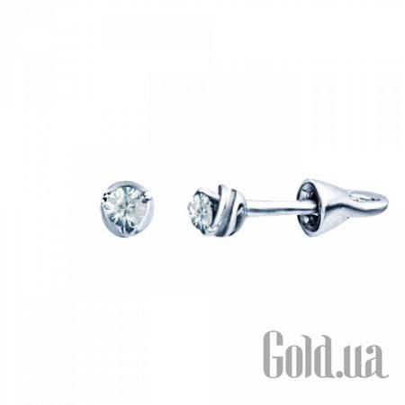 Серьги-гвоздики Серебряные серьги с куб. циркониями
