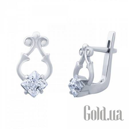 Серьги Серебряные серьги с куб. циркониями