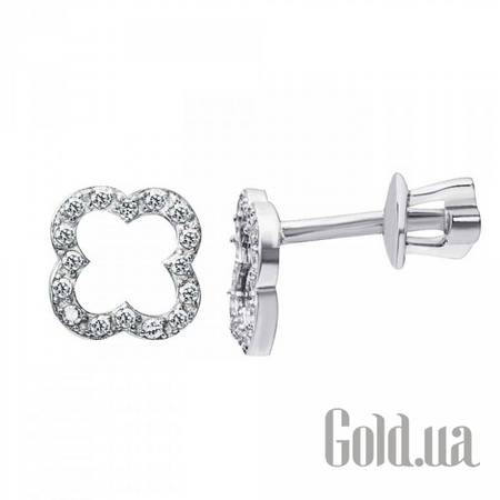 Серьги-гвоздики Серебряные серьги с куб. циркониями