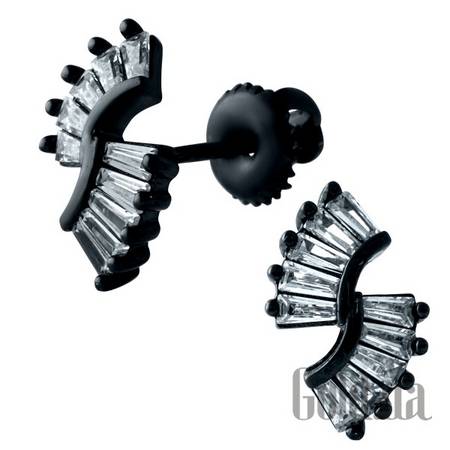 Серьги-гвоздики Серебряные серьги с куб. циркониями