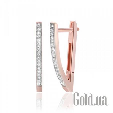 Серьги Серебряные серьги с куб. циркониями в позолоте