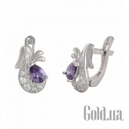 Серьги Серебряные серьги с куб. циркониями