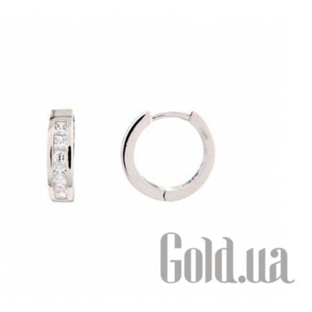Серьги-кольца Серебряные серьги с куб. циркониями