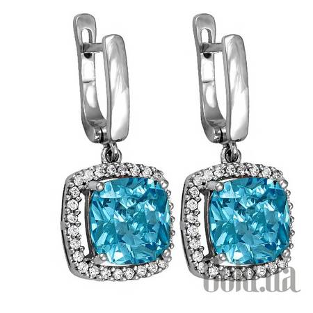 Серьги с подвесками Серебряные серьги с куб. циркониями