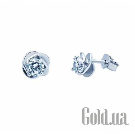 Серьги-гвоздики Серебряные серьги  с куб. циркониями