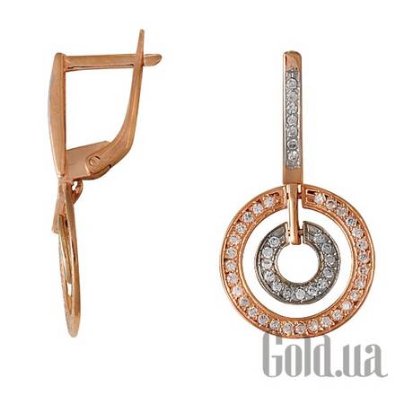 Серьги с подвесками Золотые серьги с куб. циркониями