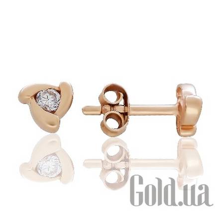 Серьги-гвоздики Золотые серьги с куб. циркониями