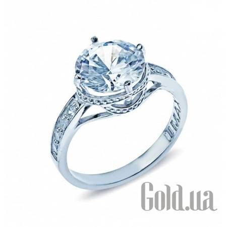 Кольцо Серебряное кольцо с куб. циркониями, 18