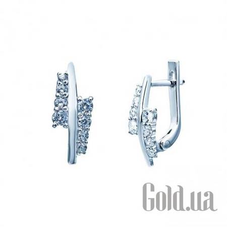 Серьги Серебряные серьги с куб. циркониями