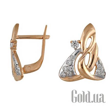 Серьги Золотые серьги с куб. циркониями