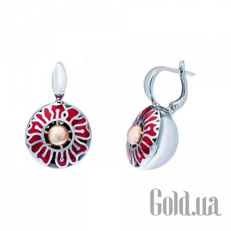 Серьги Серебряные серьги с эмалью