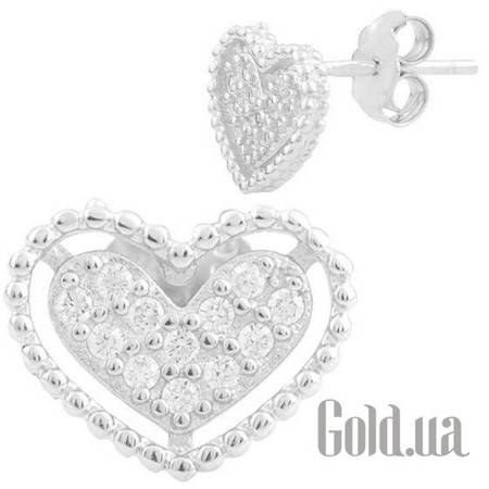 Серьги-гвоздики Серебряные серьги с куб. циркониями