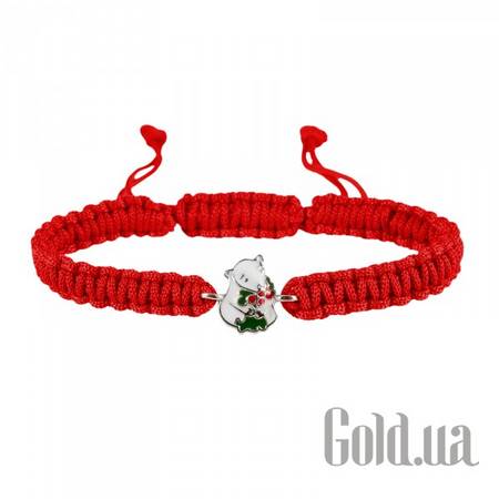 Браслет Детский браслет из нейлоновой нити с серебром и эмалью