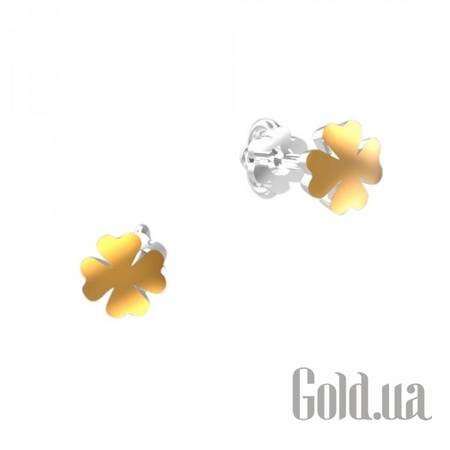 Серьги-гвоздики Серебряные серьги в позолоте