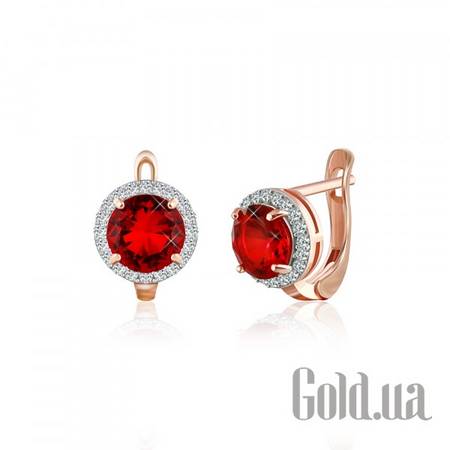 Серьги Серебряные серьги с куб. циркониями в позолоте