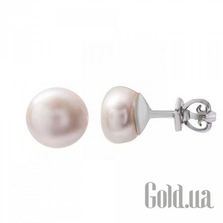 Серьги-гвоздики Серебряные серьги с культив. жемчугом