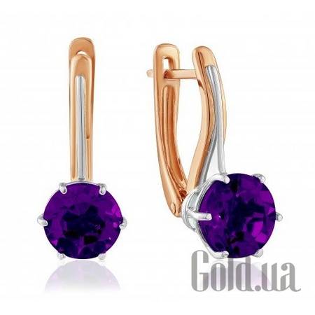 Серьги Золотые серьги с аметистами