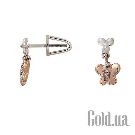 Детские серьги Золотые серьги с бриллиантами