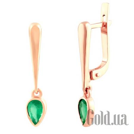 Серьги с подвесками Золотые серьги с изумрудами