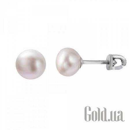 Серьги-гвоздики Серебряные серьги с культив. жемчугом