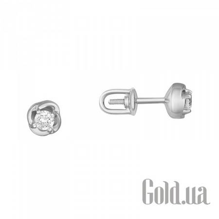 Серьги-гвоздики Золотые серьги с куб. циркониями