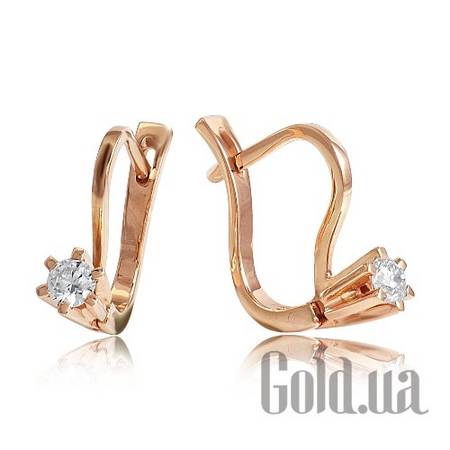 Серьги Золотые серьги с кристаллами 