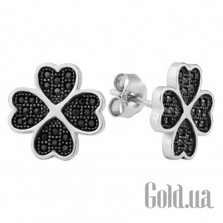 Серьги-гвоздики JF Серебряные серьги с куб. циркониями