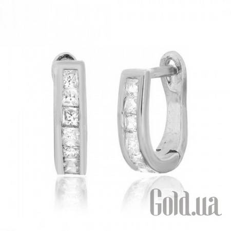 Серьги Серебряные серьги с куб. циркониями