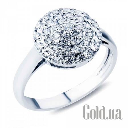 Кольцо Cеребряное кольцо с куб. циркониями, 18