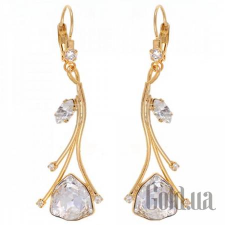 Серьги с подвесками Серьги с кристаллами Swarovski в позолоте