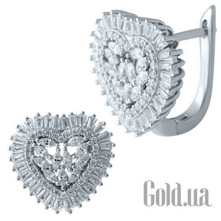 Серьги Серебряные серьги с куб. циркониями