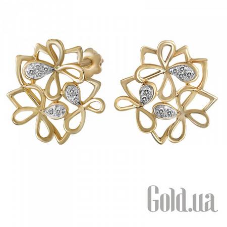Серьги-гвоздики Золотые серьги с бриллиантами
