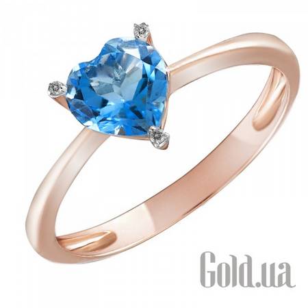 Кольцо Золотое кольцо с бриллиантами и топазом, 17