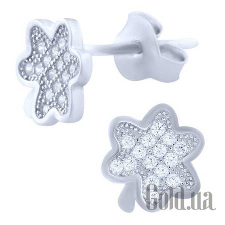 Серьги-гвоздики Серебряные серьги с куб. циркониями