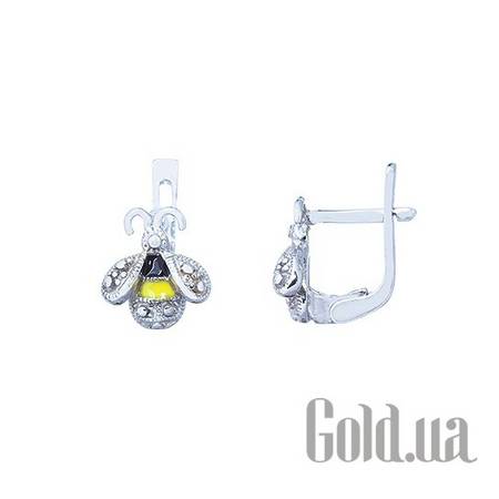 Детские серьги Серебряные серьги с эмалью