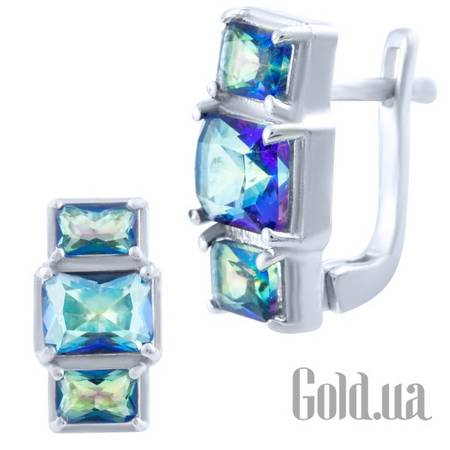 Серьги Серебряные серьги с топазами