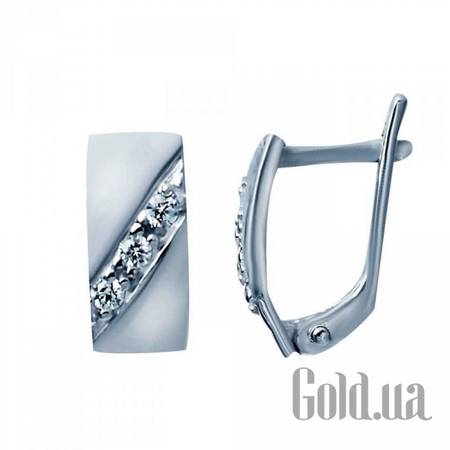 Серьги Серебряные серьги с куб. циркониями