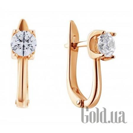 Серьги Золотые серьги с циркониями Swarovski Zirconia